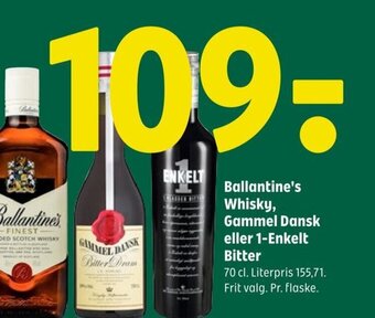 Coop 365 Ballantine's Whisky, Gammel Dansk eller 1-Enkelt Bitter tilbud