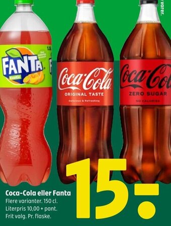 Coop 365 Coca-Cola eller Fanta Flere varianter. 150 cl. tilbud