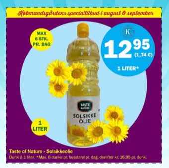 Købmandsgården Taste of nature solsikkeolie tilbud