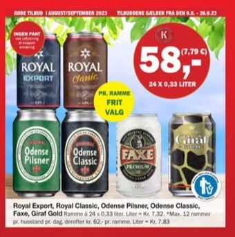 Købmandsgården Export øl tilbud