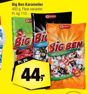 Calle Big ben karameller tilbud