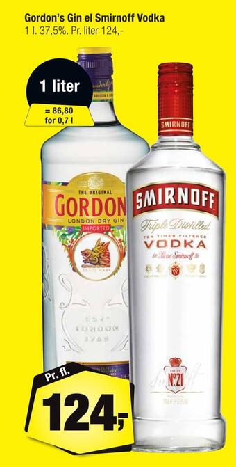 Gordon's gin el smirnoff vodka