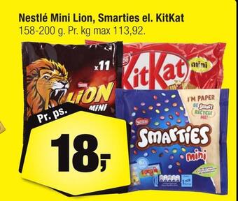Calle Nestlé mini lion, smarties el. kitkat tilbud