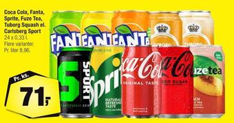 Calle Coca cola, fanta, sprite, fuze tea, tuborg squash el. carlsberg sport tilbud