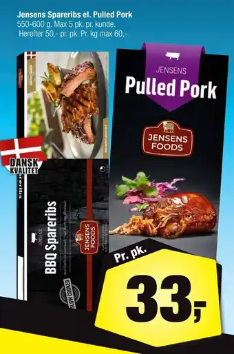 Calle Jensens spareribs el. pulled pork tilbud