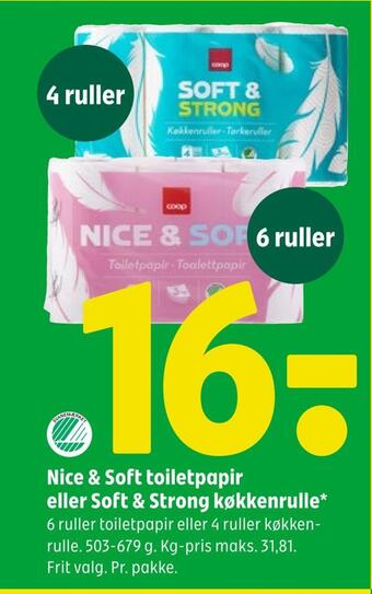 Coop 365 Nice & soft toiletpapir eller soft & strong køkkenrulle tilbud