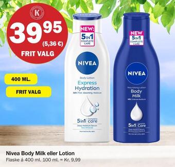 Nivea body milk eller lotion