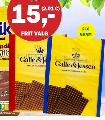 Købmandsgården Galle & jessen pålægchokolade tilbud