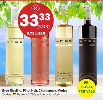 Købmandsgården Bree riesling, pinot noir, chardonnay, merlot tilbud