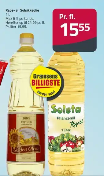 Fleggaard Soleta rapsolie tilbud