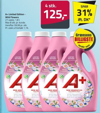 Fleggaard A+ vaskemiddel-flydende tilbud