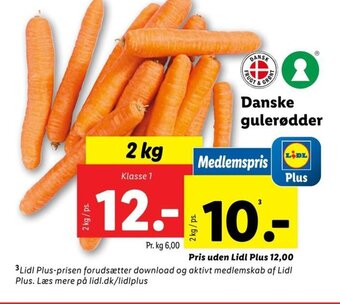 Lidl Danske gulerødder tilbud