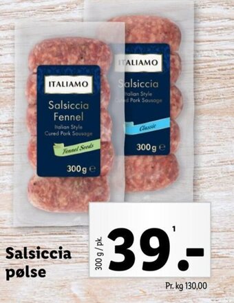 Lidl Salsiccia pølse tilbud