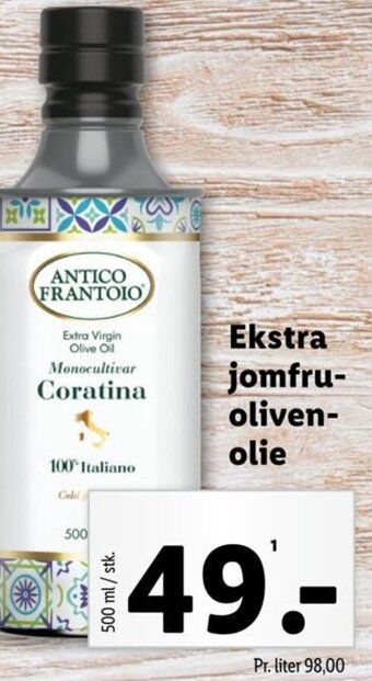 Lidl Ekstra jomfru- oliven- olie tilbud