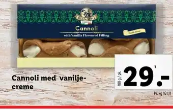 Lidl Cannoli med vanilje- creme tilbud