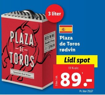 Lidl Plaza de Toros rødvin tilbud