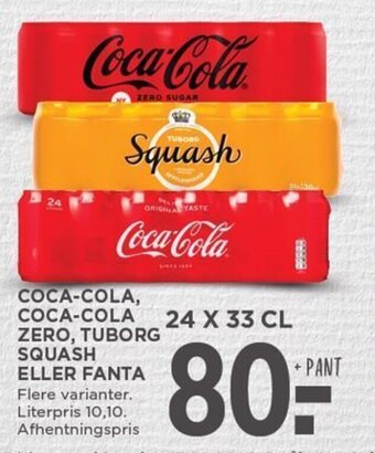 MENY COCA-COLA, COCA-COLA ZERO, TUBORG SQUASH ELLER FANTA tilbud