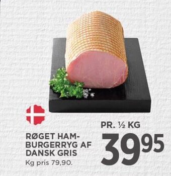 MENY RØGET HAM-BURGERRYG AF DANSK GRIS tilbud