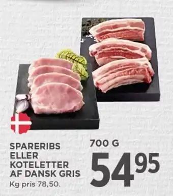 MENY SPARERIBS ELLER KOTELETTER AF DANSK GRIS tilbud