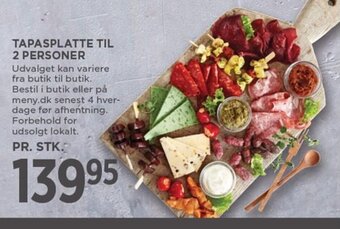 MENY TAPASPLATTE TIL 2 PERSONER tilbud