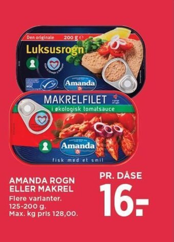 MENY AMANDA ROGN ELLER MAKREL tilbud