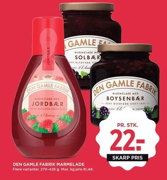 MENY DEN GAMLE FABRIK MARMELADE tilbud
