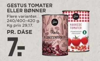 MENY GESTUS TOMATER ELLER BØNNER tilbud