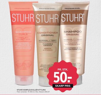 MENY STUHR HÅRPLEJE ELLER STYLING tilbud