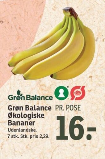 SPAR Grøn Balance Økologiske Bananer tilbud
