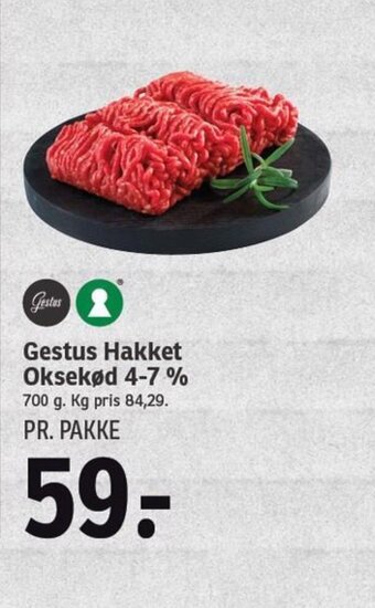 SPAR Gestus Hakket Oksekød 4-7 % tilbud
