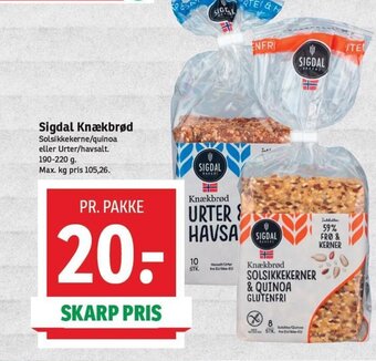 SPAR Sigdal Knækbrød tilbud