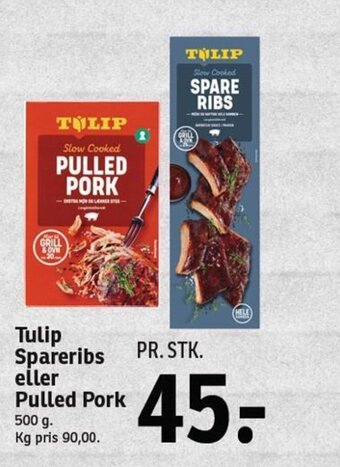 SPAR Tulip Spareribs eller Pulled Pork tilbud