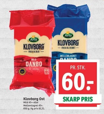 SPAR Klovborg Ost tilbud