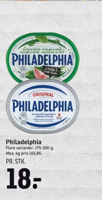 SPAR Philadelphia tilbud