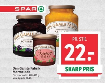 SPAR Den Gamle Fabrik Marmelade tilbud