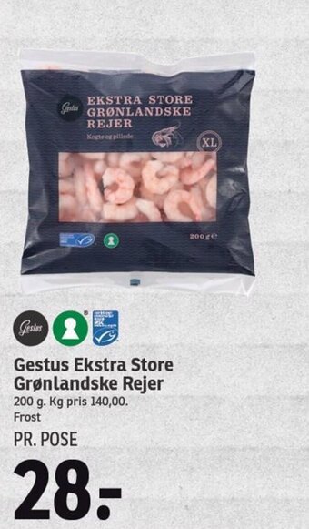 SPAR Gestus Ekstra Store Grønlandske Rejer tilbud