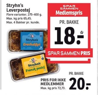 SPAR Stryhn's Leverpostej tilbud