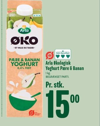 Min Købmand Arla Økologisk Yoghurt Pære & Banan tilbud