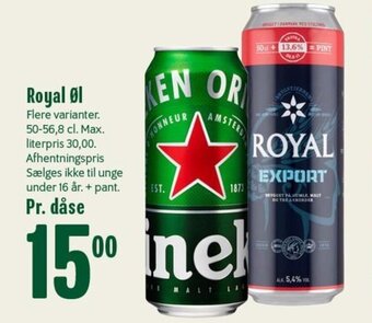 Min Købmand Royal Øl tilbud