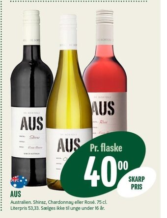 Min Købmand AUS Australien. Shiraz, Chardonnay eller Rosé. 75 cl tilbud