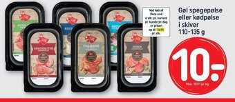 REMA 1000 Gøl spegepølse eller kødpølse i skiver 110-135 g tilbud