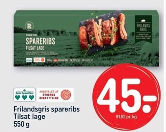 REMA 1000 Frilandsgris spareribs Tilsat lage 550 g tilbud