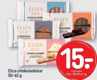 REMA 1000 Eliza chokoladebar 50-62 g tilbud