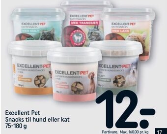 REMA 1000 Excellent Pet Snacks til hund eller kat 75-180 g tilbud
