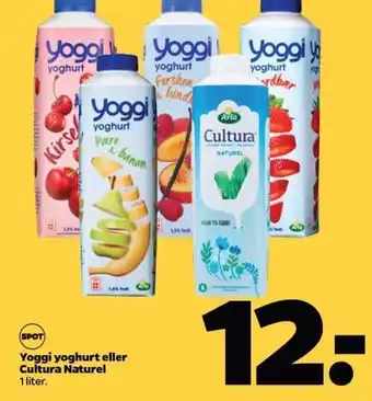 Netto Yoggi yoghurt eller Cultura Naturel 1 liter. tilbud