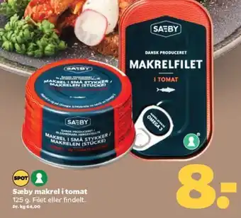 Netto Sæby makrel i tomat 125 g. tilbud