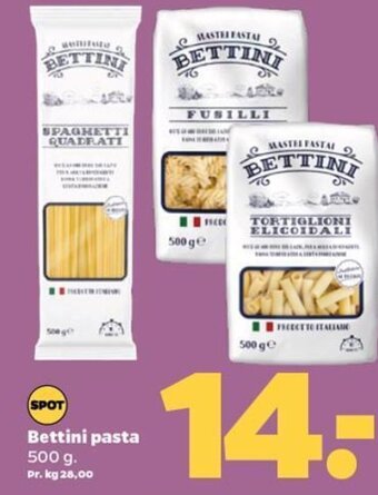 Netto Bettini pasta 500 g. tilbud