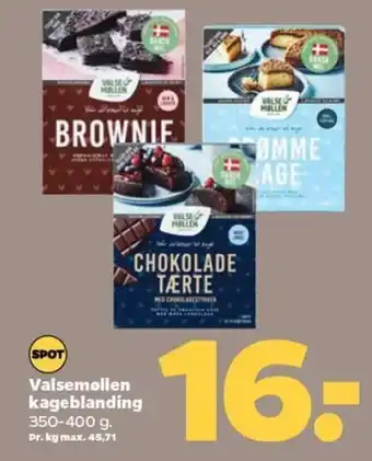 Netto Valsemøllen kageblanding 350-400 g. tilbud