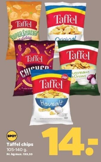 Netto Taffel chips 105-140 g. tilbud