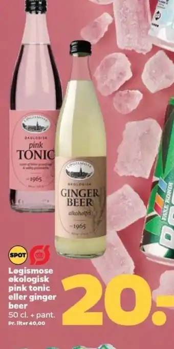 Netto Logismose okologisk pink tonic eller ginger beer 50 cl tilbud
